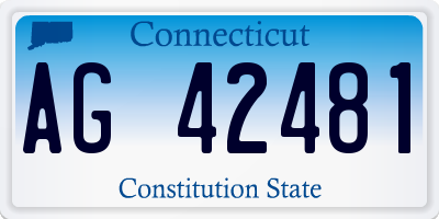 CT license plate AG42481