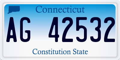 CT license plate AG42532
