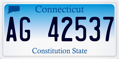 CT license plate AG42537