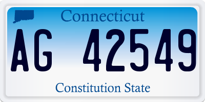 CT license plate AG42549