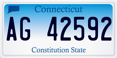 CT license plate AG42592