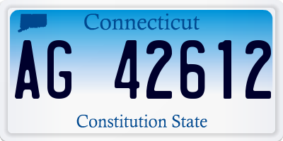 CT license plate AG42612