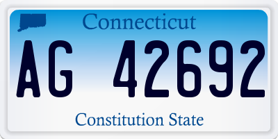 CT license plate AG42692