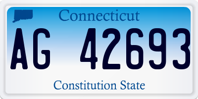 CT license plate AG42693