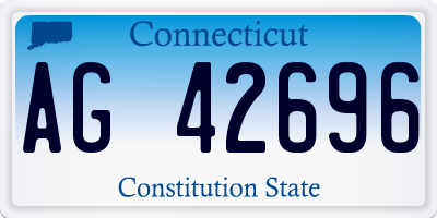 CT license plate AG42696