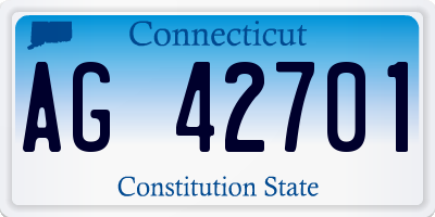 CT license plate AG42701