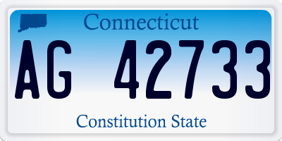 CT license plate AG42733