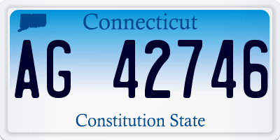 CT license plate AG42746