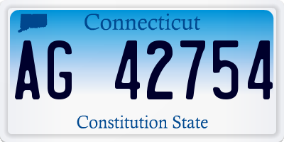 CT license plate AG42754