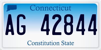 CT license plate AG42844