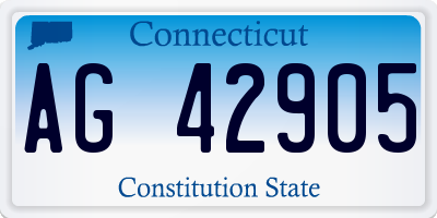 CT license plate AG42905