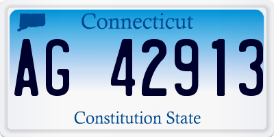 CT license plate AG42913