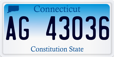 CT license plate AG43036