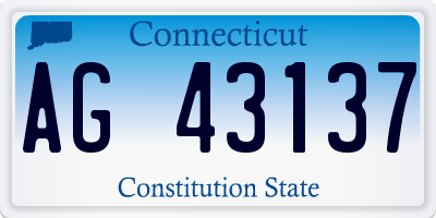 CT license plate AG43137