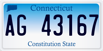 CT license plate AG43167