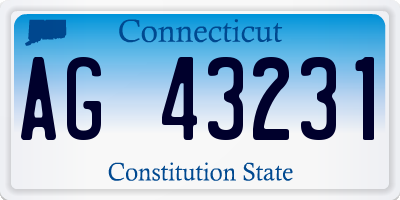 CT license plate AG43231