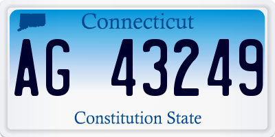 CT license plate AG43249