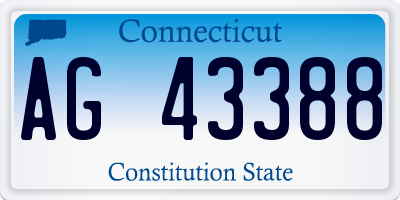 CT license plate AG43388