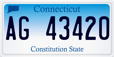 CT license plate AG43420