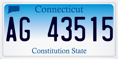 CT license plate AG43515