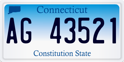 CT license plate AG43521