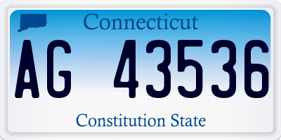 CT license plate AG43536