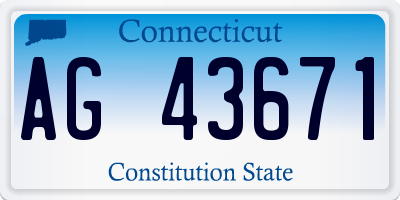 CT license plate AG43671
