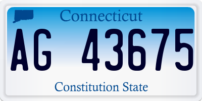 CT license plate AG43675