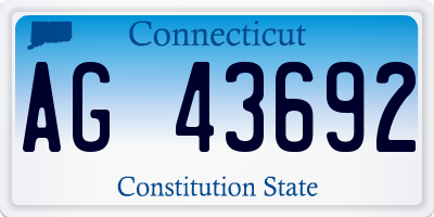 CT license plate AG43692