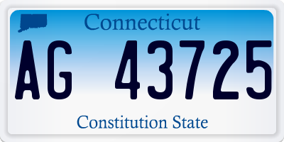 CT license plate AG43725
