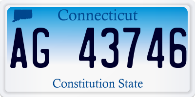 CT license plate AG43746