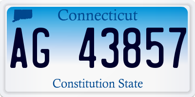 CT license plate AG43857