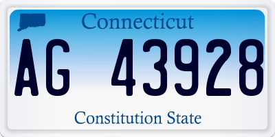 CT license plate AG43928