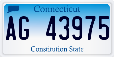 CT license plate AG43975