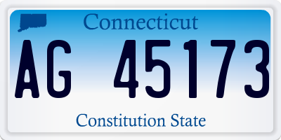 CT license plate AG45173