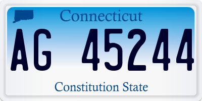 CT license plate AG45244