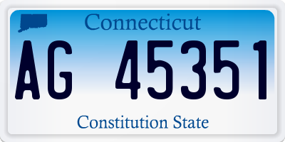 CT license plate AG45351