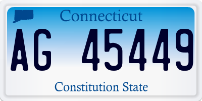 CT license plate AG45449