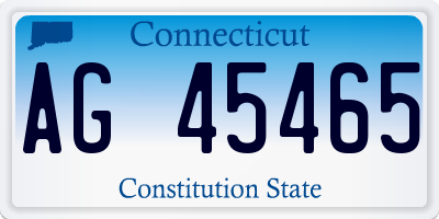 CT license plate AG45465