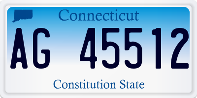CT license plate AG45512
