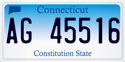 CT license plate AG45516