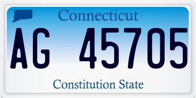 CT license plate AG45705