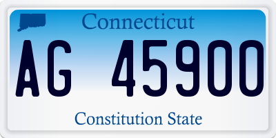 CT license plate AG45900