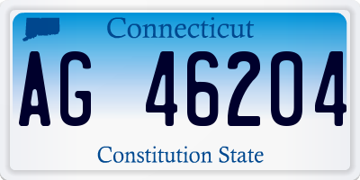 CT license plate AG46204