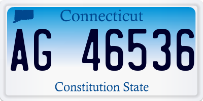 CT license plate AG46536