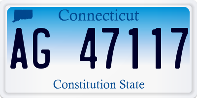 CT license plate AG47117