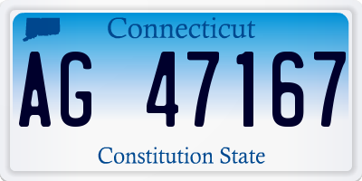 CT license plate AG47167