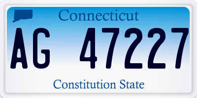 CT license plate AG47227