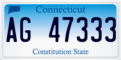CT license plate AG47333