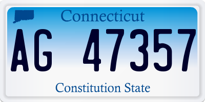 CT license plate AG47357